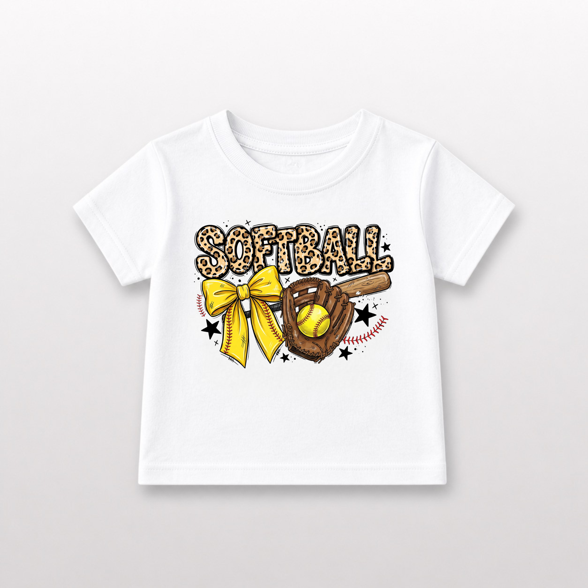 Softball Leopard Print Toddler T-shirt by Lucy Lou & Emma Sue