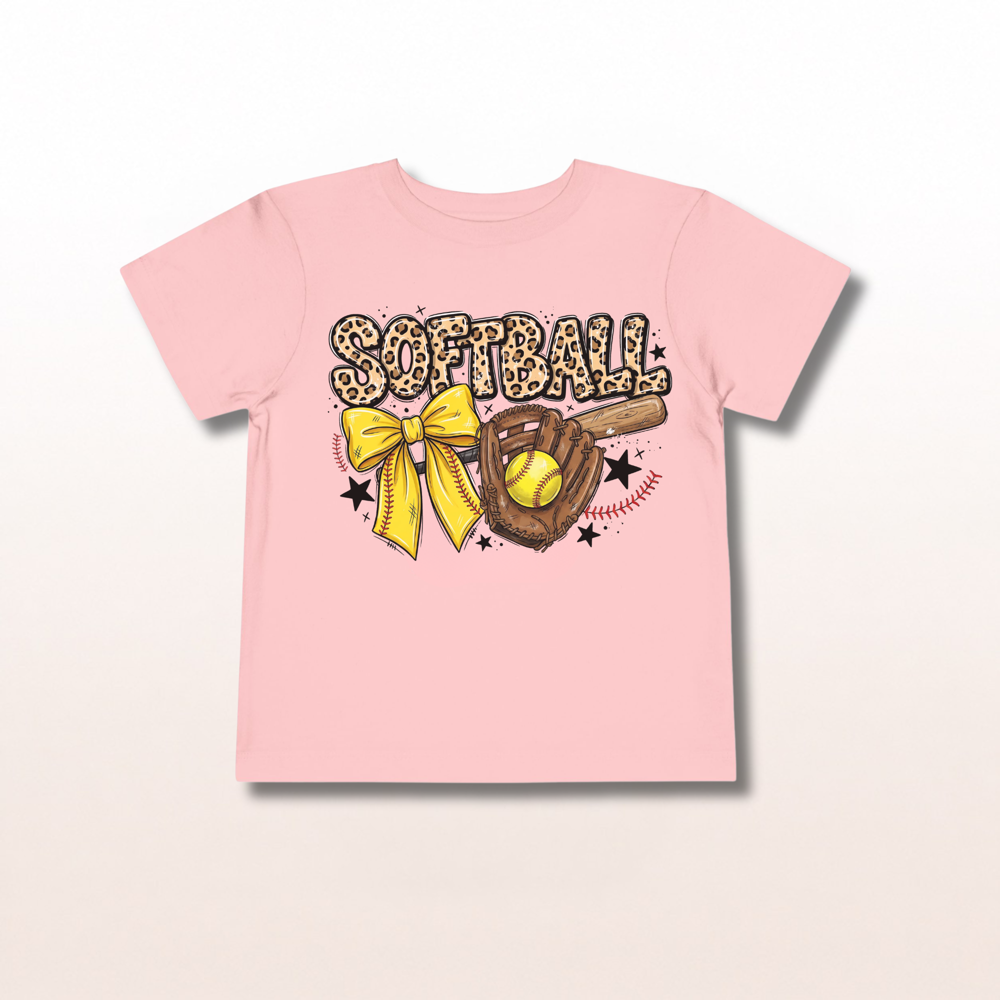 Softball Leopard Print Toddler T-shirt by Lucy Lou & Emma Sue