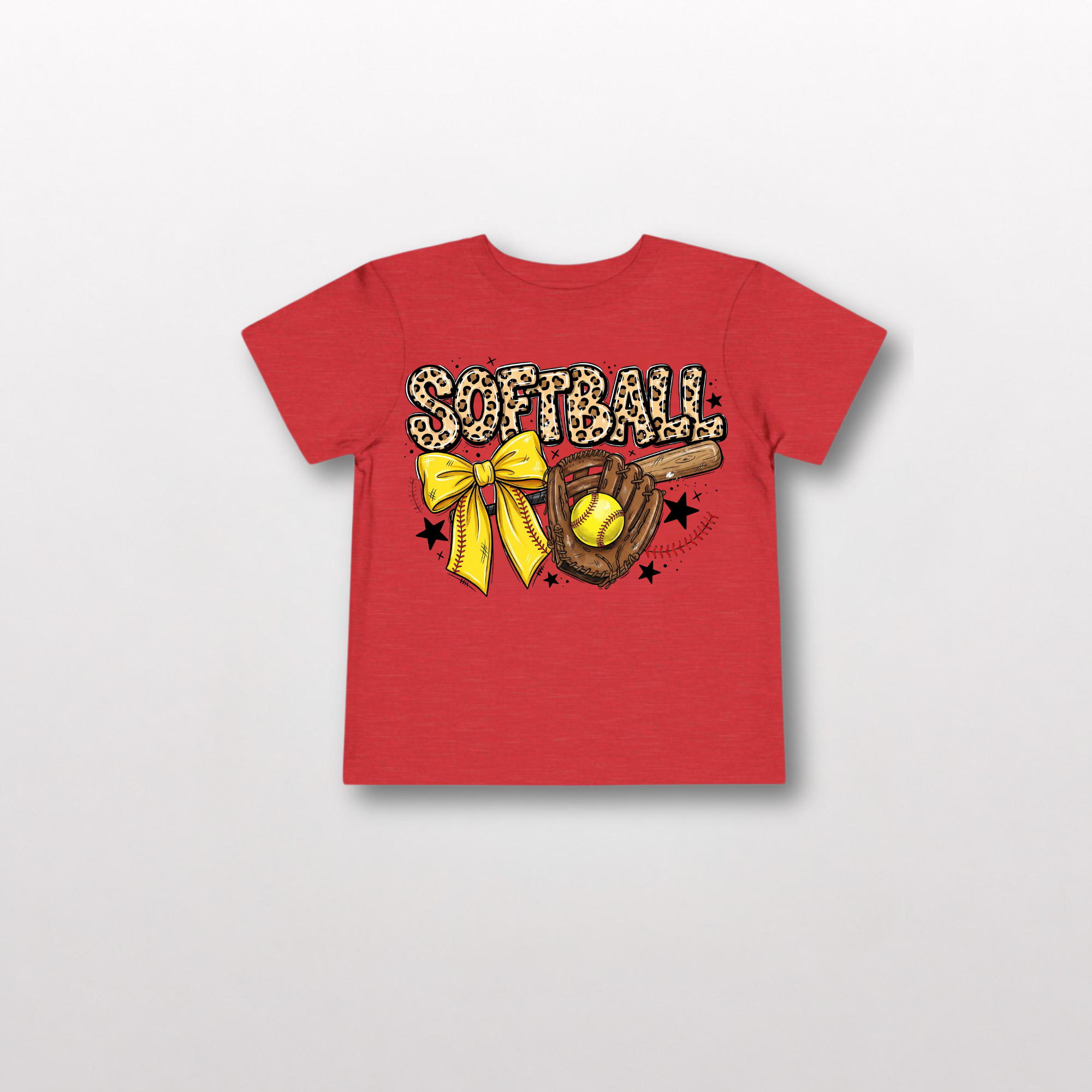 Softball Leopard Print Toddler T-shirt by Lucy Lou & Emma Sue