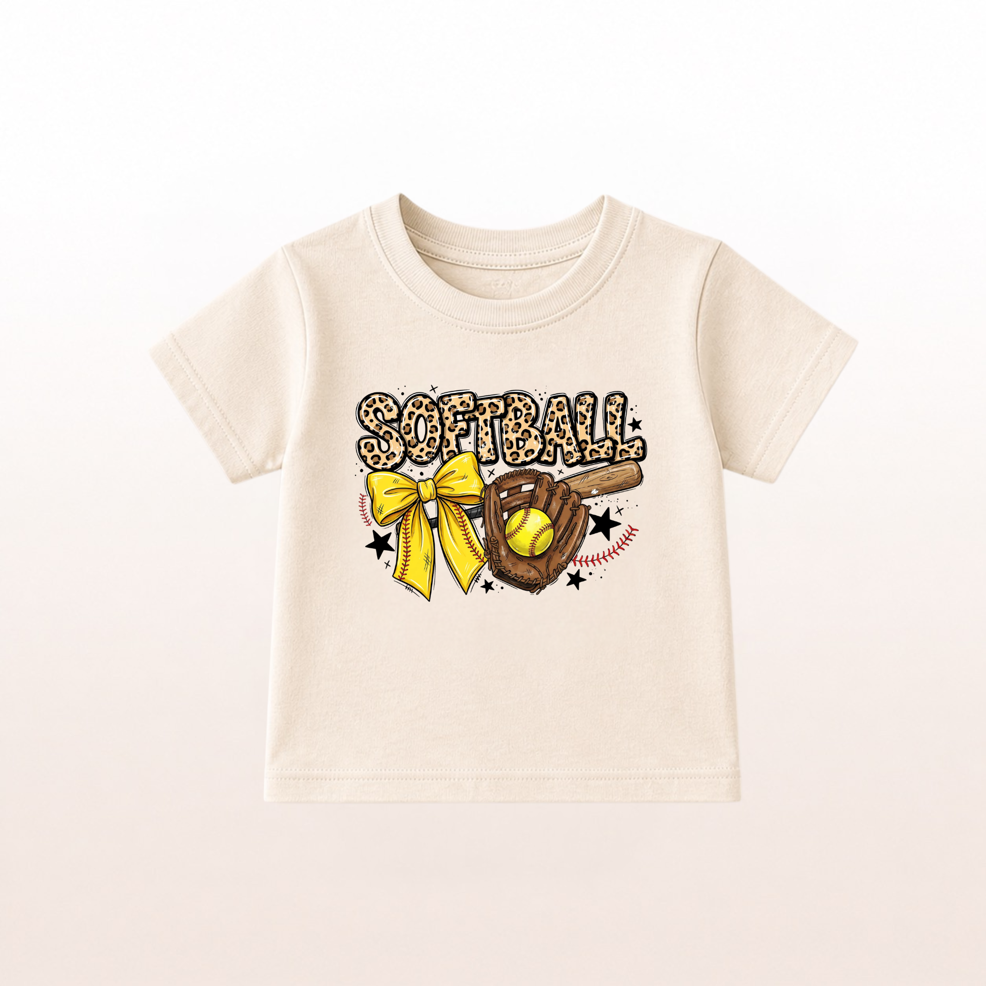 Softball Leopard Print Toddler T-shirt by Lucy Lou & Emma Sue