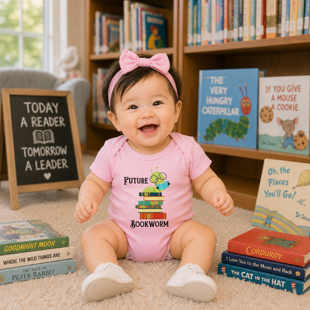 Future Bookworm Baby Onesie by Lucy Lou & Emma Sue