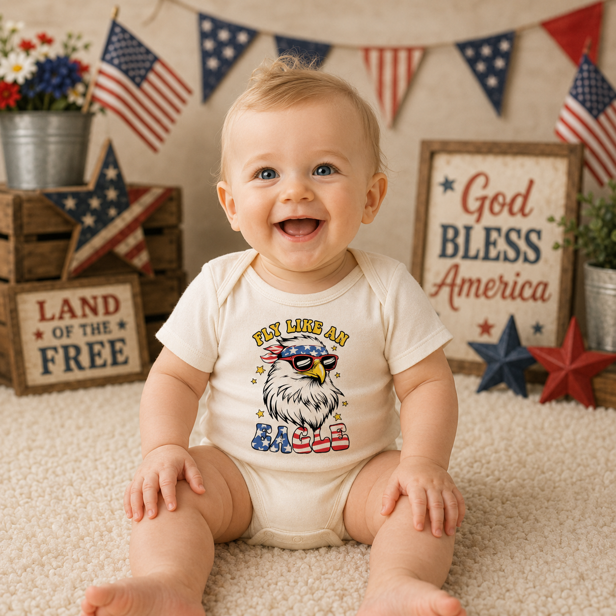 Fly Like an Eagle Baby Onesie by Lucy Lou & Emma Sue